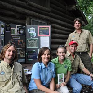 Some of the research team doing educational outreach